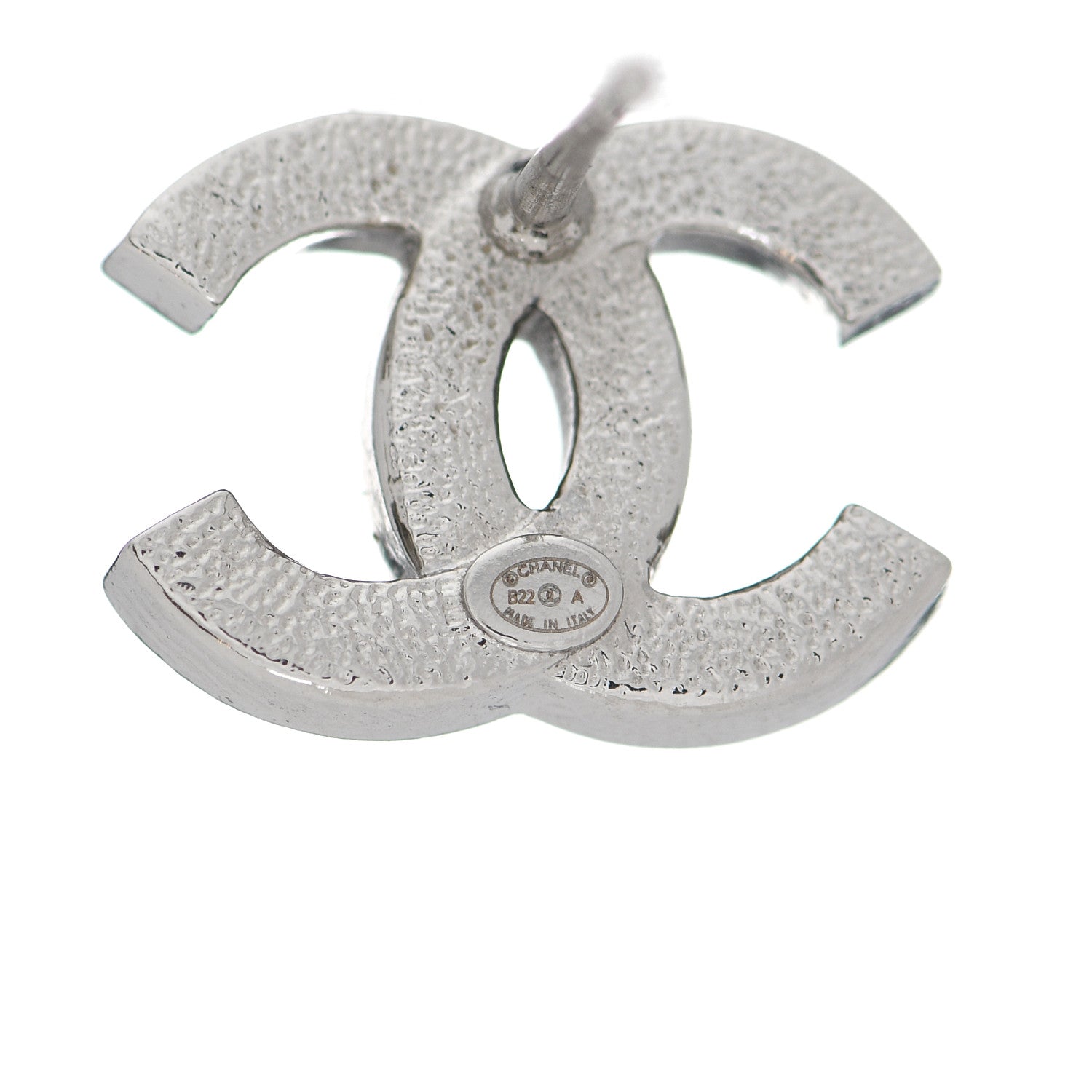 Chanel Crystal CC Earrings Silver Black 4 of 6