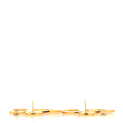 Chanel Metal Large Paris Button Earrings Gold 3 of 4