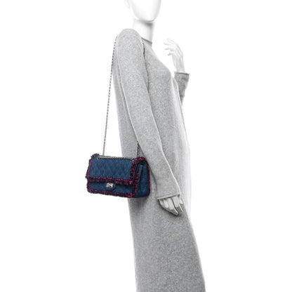 Chanel Denim Tweed 2.55 Reissue 225 Flap Blue Dark Pink 2 of 7