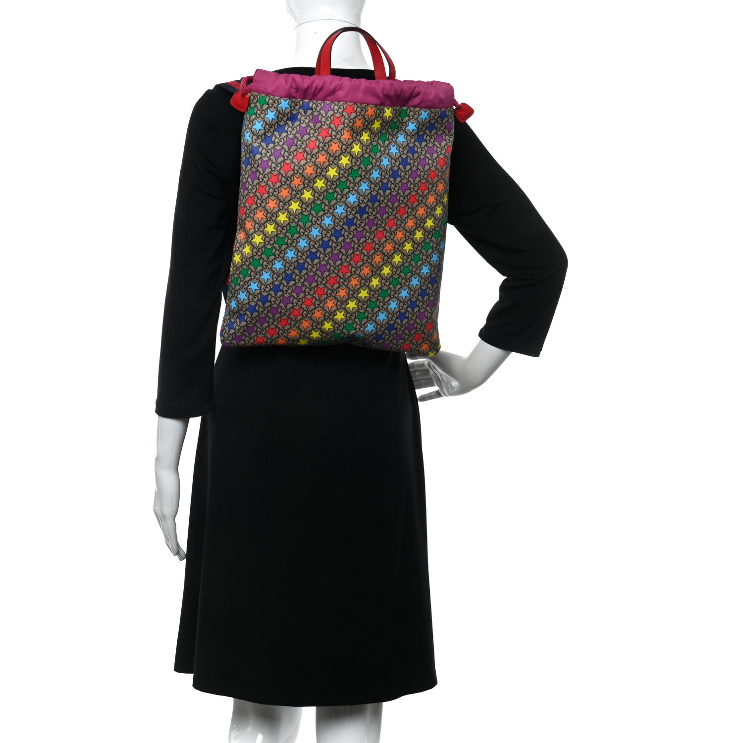 Gucci Soft GG Supreme Monogram Star Print Childrens Drawstring Backpack Multicolor 2 of 10