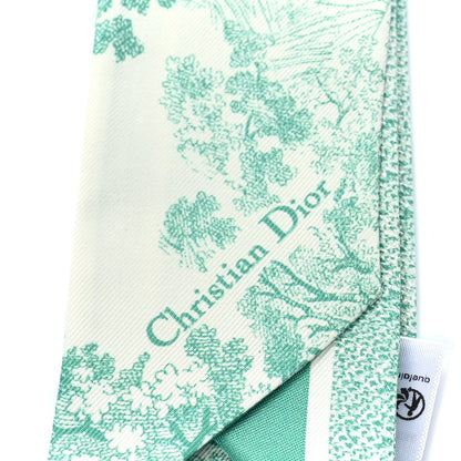 Christian Dior Silk Toile De Jouy Mitzah Scarf Green 2 of 3