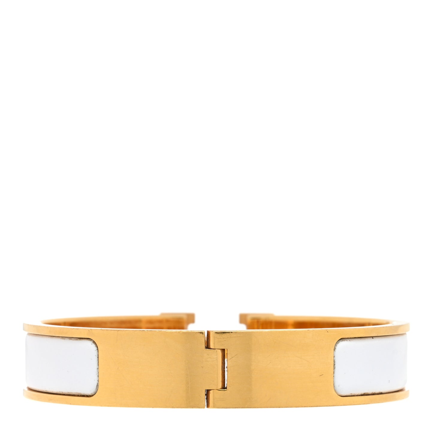 Enamel Narrow Clic Clac H Bracelet PM White