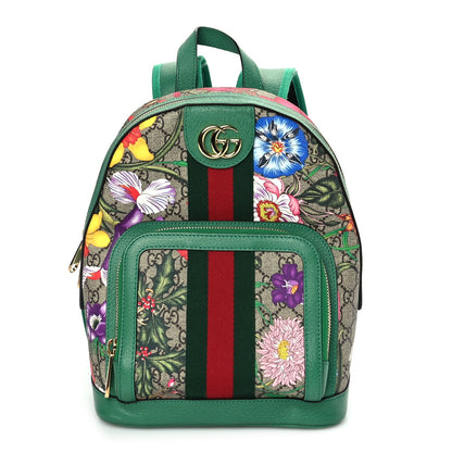 Gucci GG Supreme Monogram Flora Web Small Ophidia Day Backpack Green 1 of 8