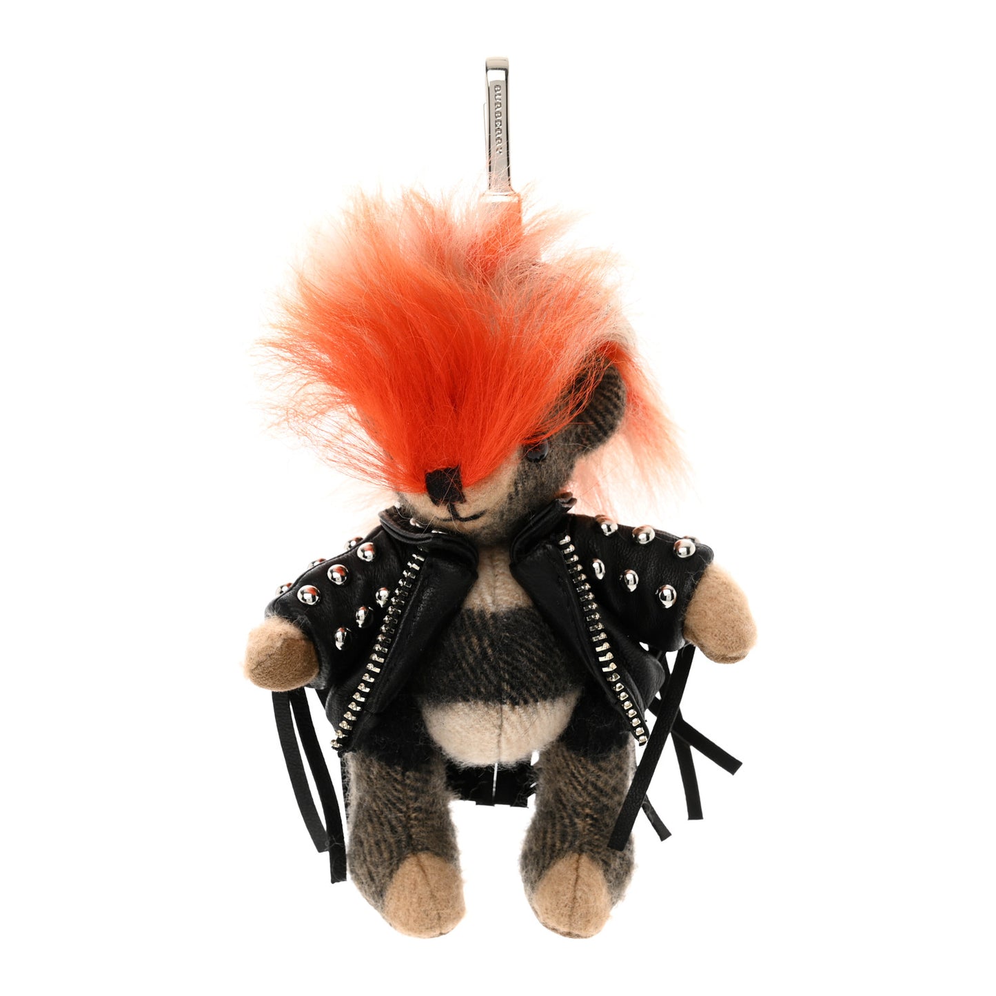 Cashmere Check Studded Punk Thomas Bear Bag Charm