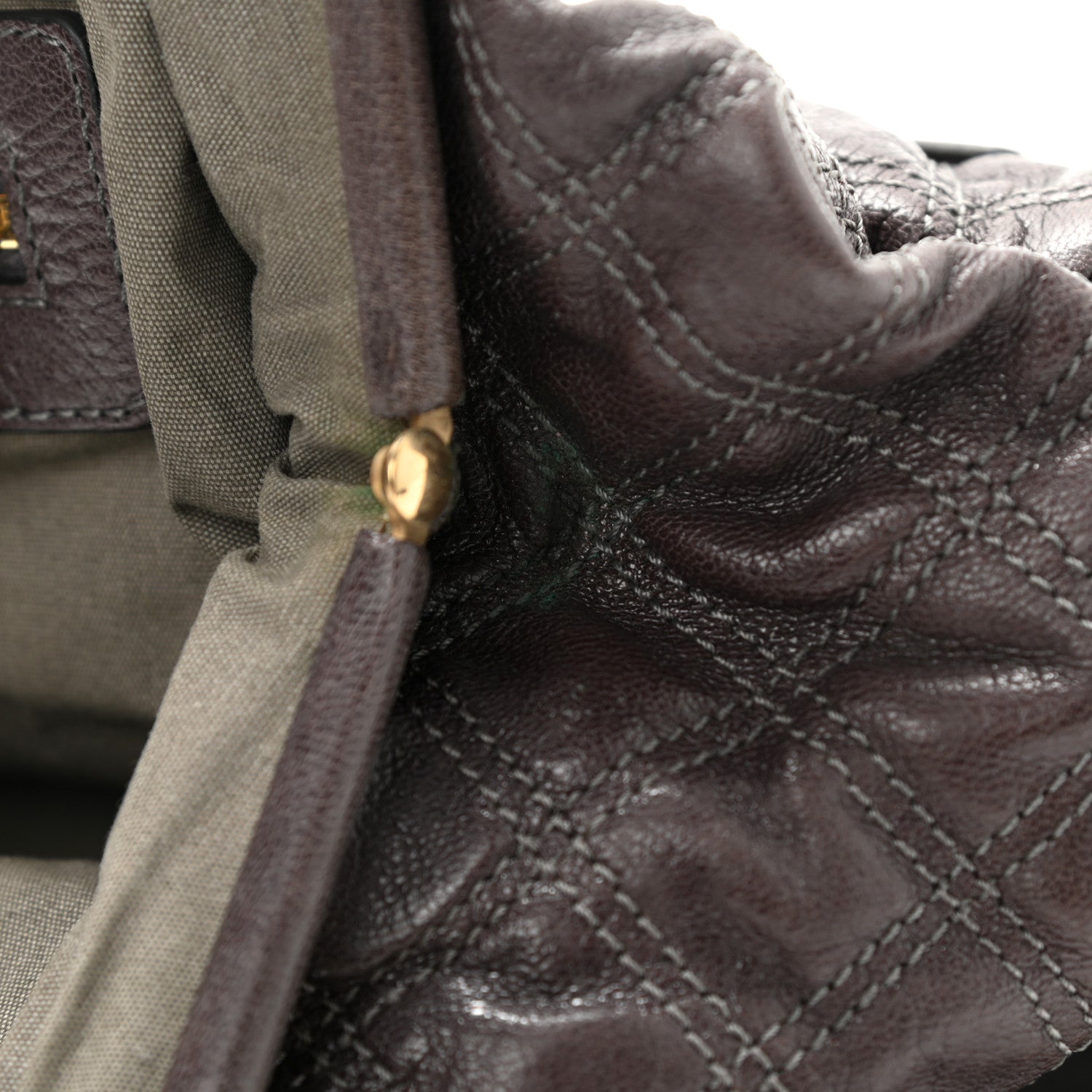 Marc Jacobs Calfskin Quilted Stam Brown 14 of 21