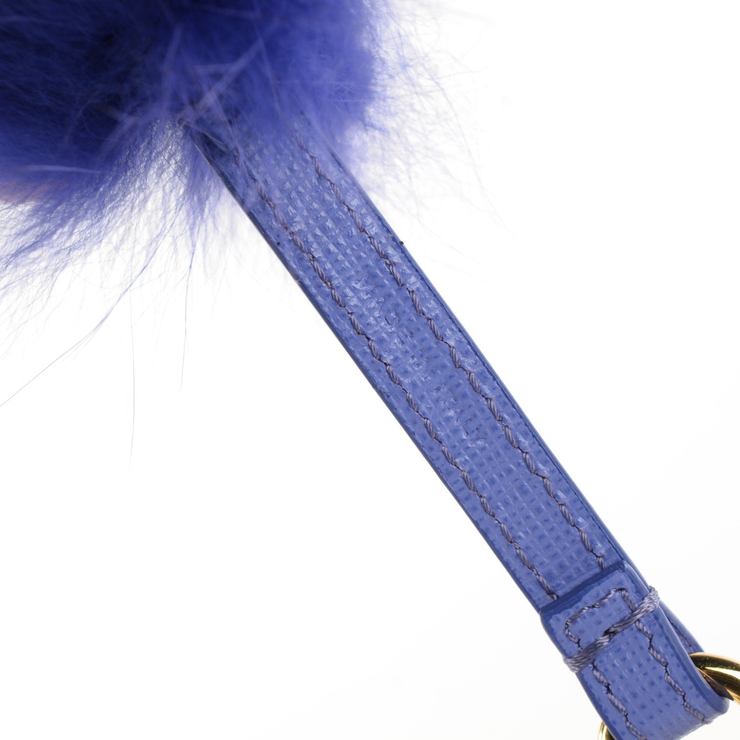 Fendi Fox Fur Vitello Elite Pom Pom Bag Charm Viola Cassis 6 of 7