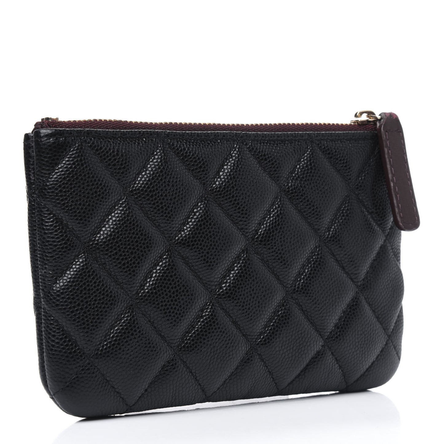 Caviar Quilted Small Cosmetic Case Black