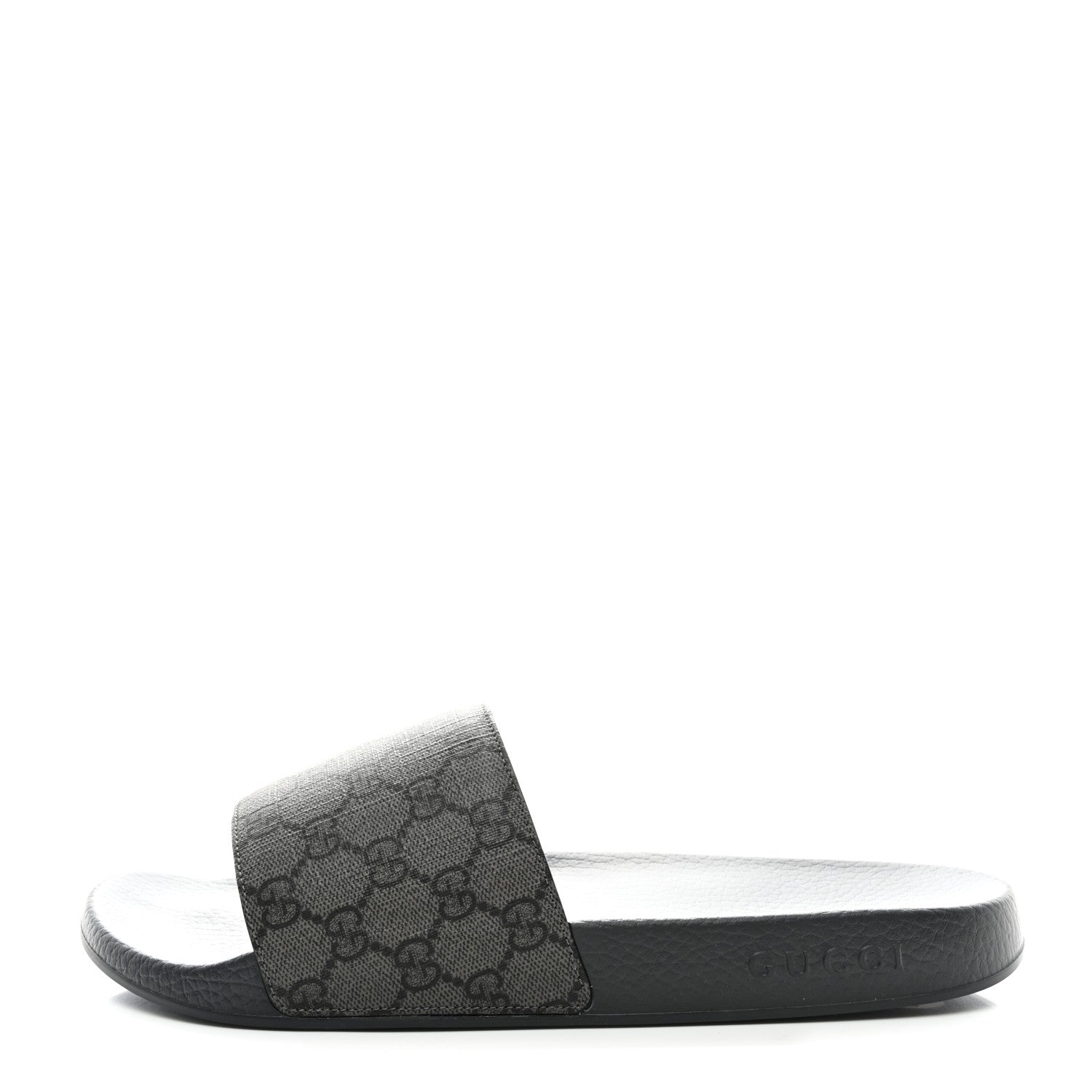 Gucci GG Supreme Monogram Mens Slide Sandals 12 Grey Black 1 of 9
