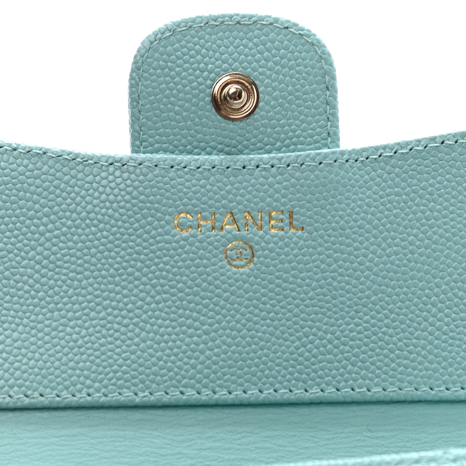 Chanel Caviar Quilted Compact Flap Wallet Light Blue 6 of 11