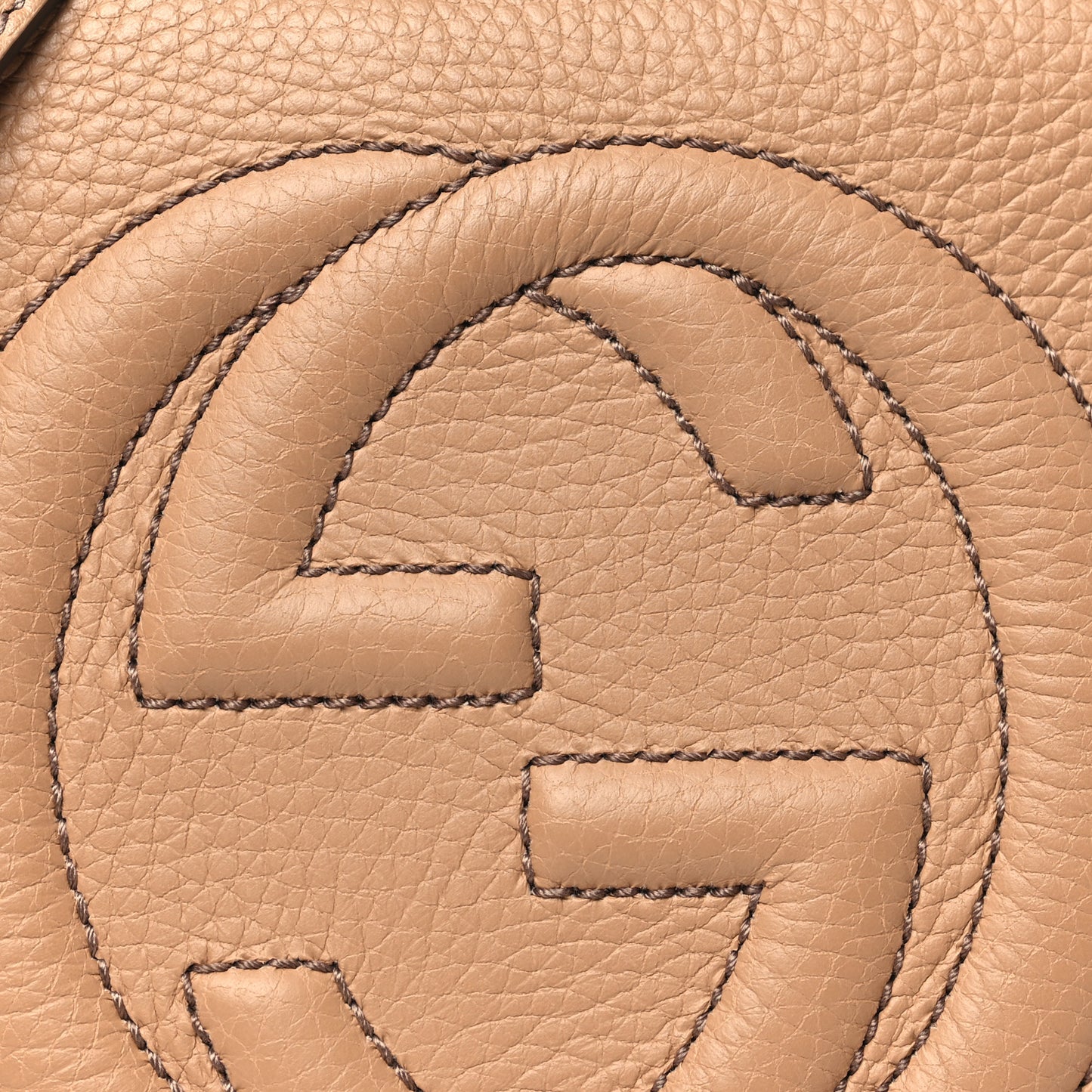 Pebbled Calfskin Small Soho Disco Bag Camelia