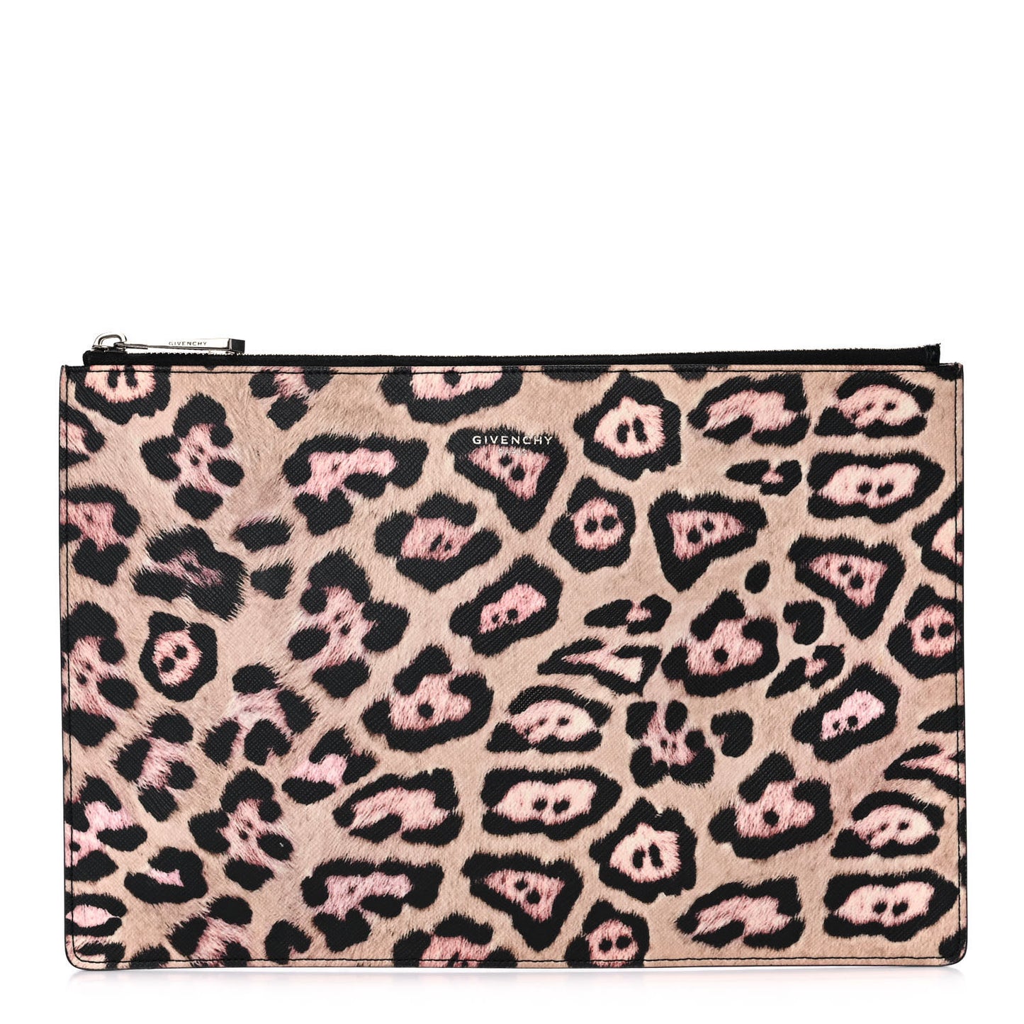 Coated Canvas Jaguar Print Zip Pouch