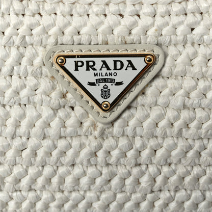 Prada Yarn Raffia Effect Crochet Re-Edition 2005 Shoulder Bag White 6 of 8