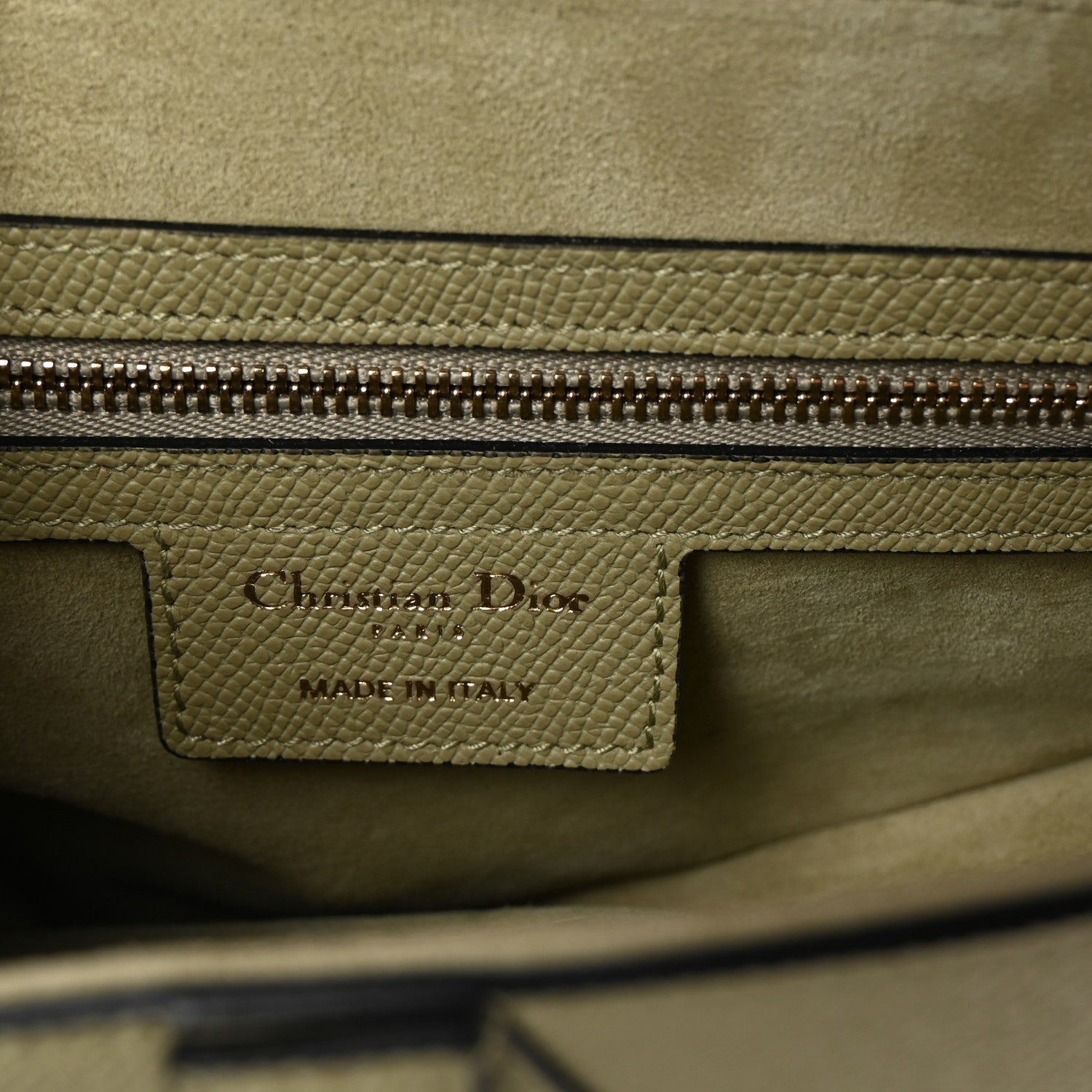 Christian Dior Grained Calfskin Saddle Bag With Strap Desert Sage 6 of 7