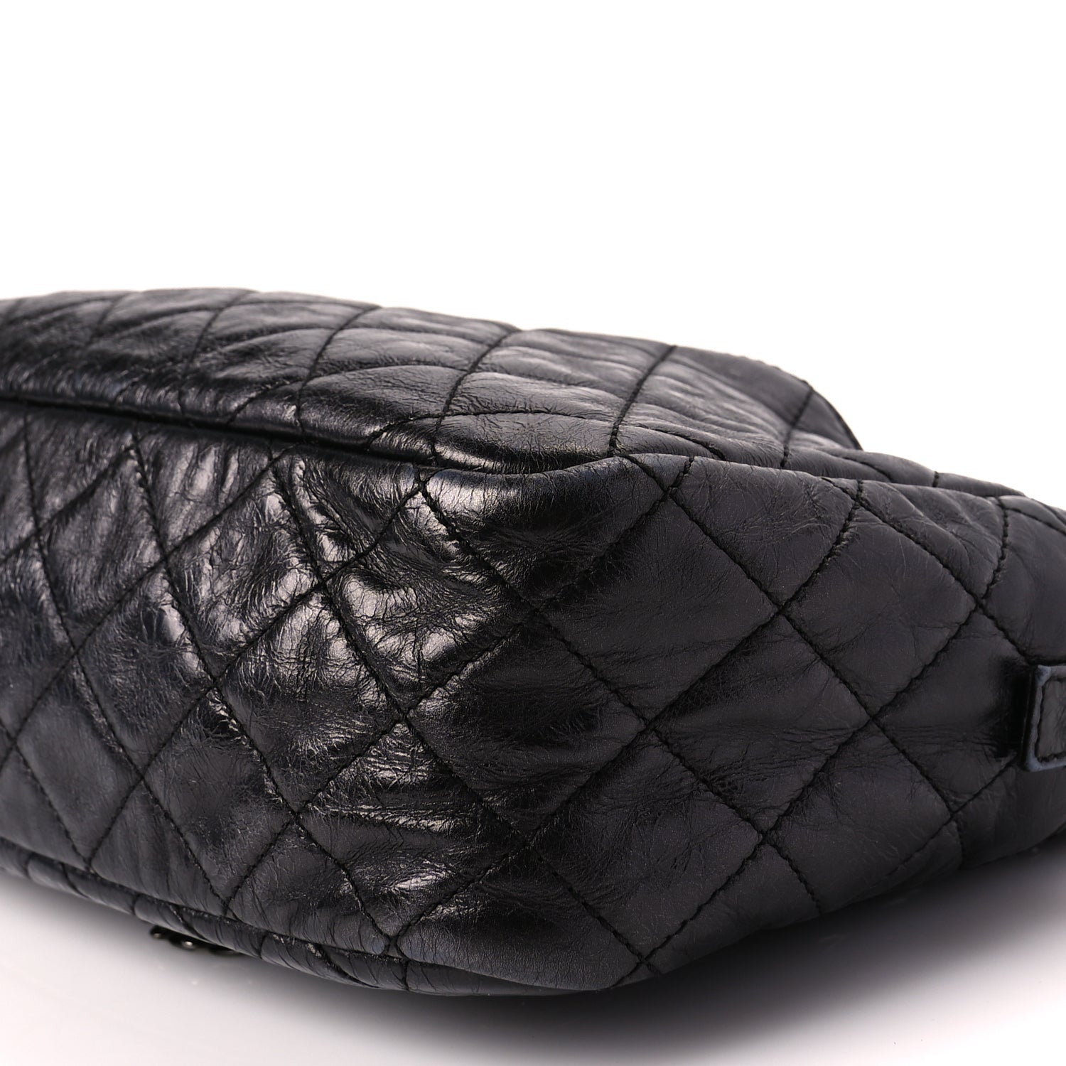 Chanel Metallic Aged Calfskin Quilted Medium Reissue Camera Case Black 8 of 8