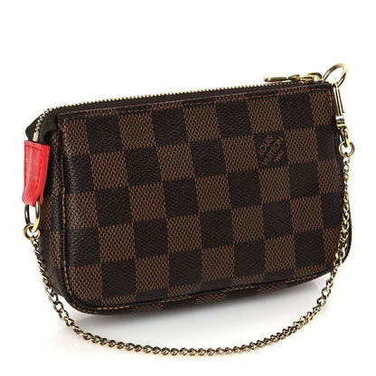 Louis Vuitton Damier Ebene 2019 Christmas Animation Mini Pochette Accessories Red 2 of 8