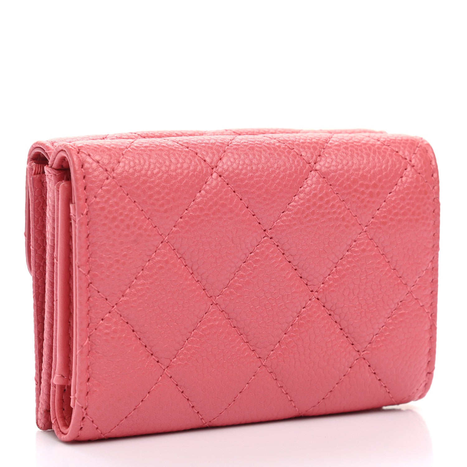 Chanel Caviar Quilted Double Flap Wallet Pink 3 of 8