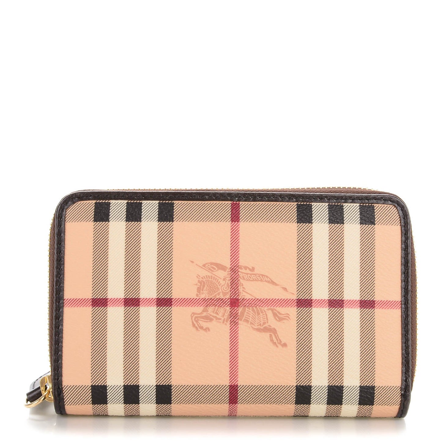 Haymarket Check Compact Zip Around Wallet Chocolate