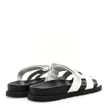 Hermes Calfskin Womens Chypre Sandals 39.5 White 3 of 8