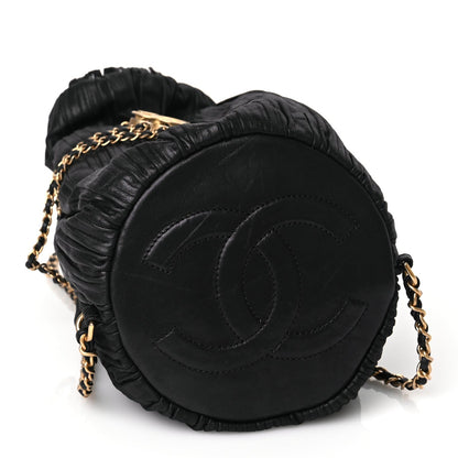 Chanel Iridescent Crumpled Calfskin Small Coco Pleats Backpack Black 3 of 9