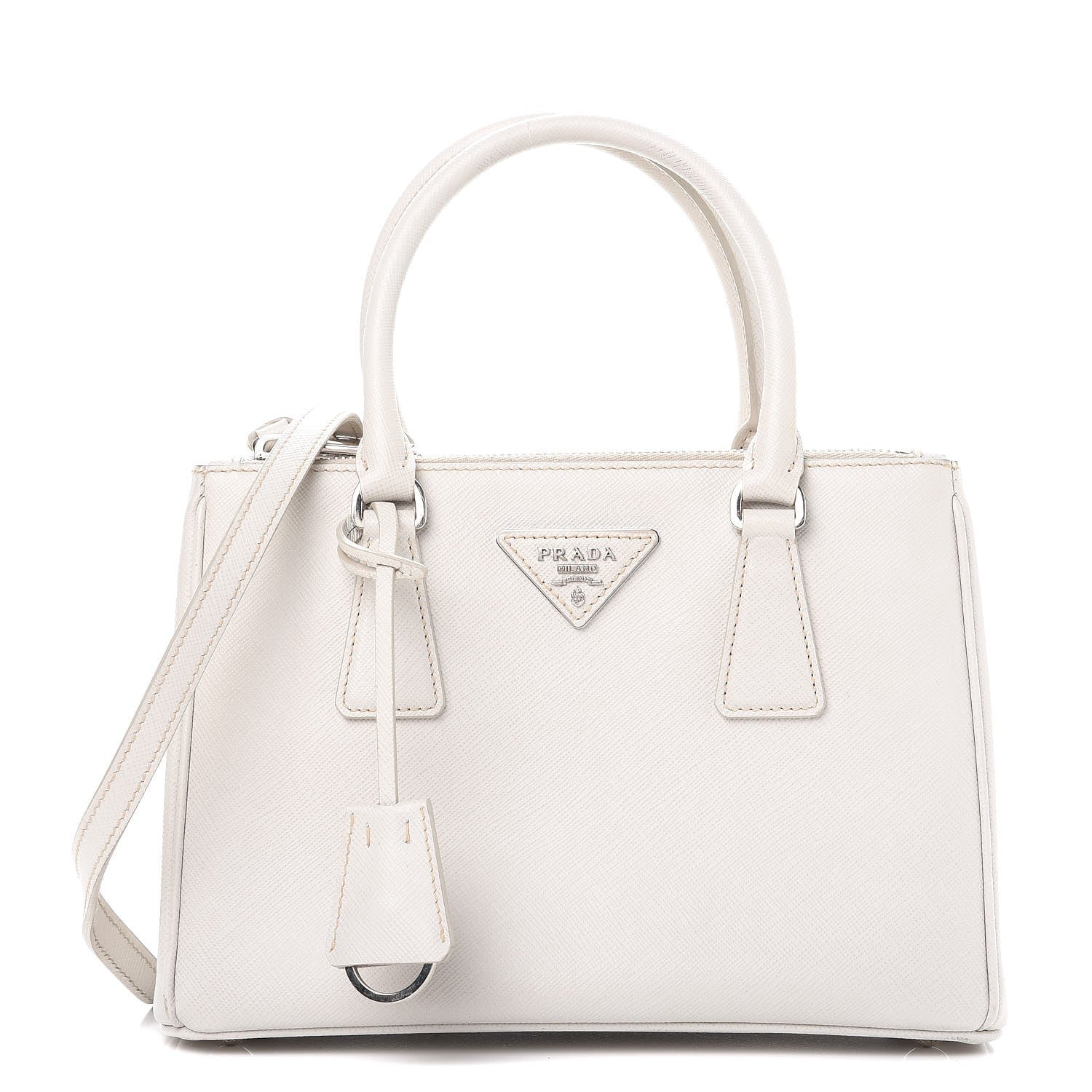 Prada Saffiano Lux Small Galleria Double Zip Tote White 1 of 15