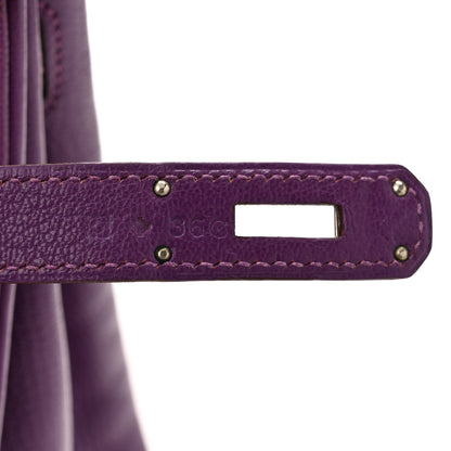 Hermes Chevre Horseshoe Birkin 30 Rose Shocking Violet Orange 7 of 11