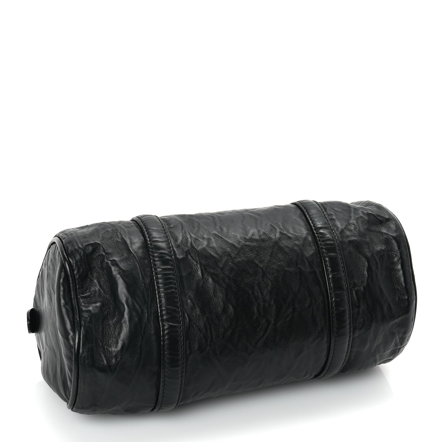 Prada Nappa Antique Re-Edition 2002 Barrel Shoulder Bag  Black 3 of 8