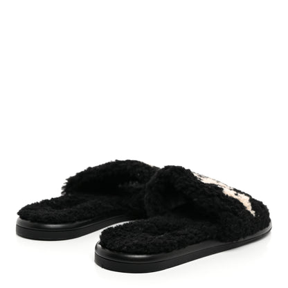 Louis Vuitton Shearling Magnetic Flat Mule 40 Black 4 of 9