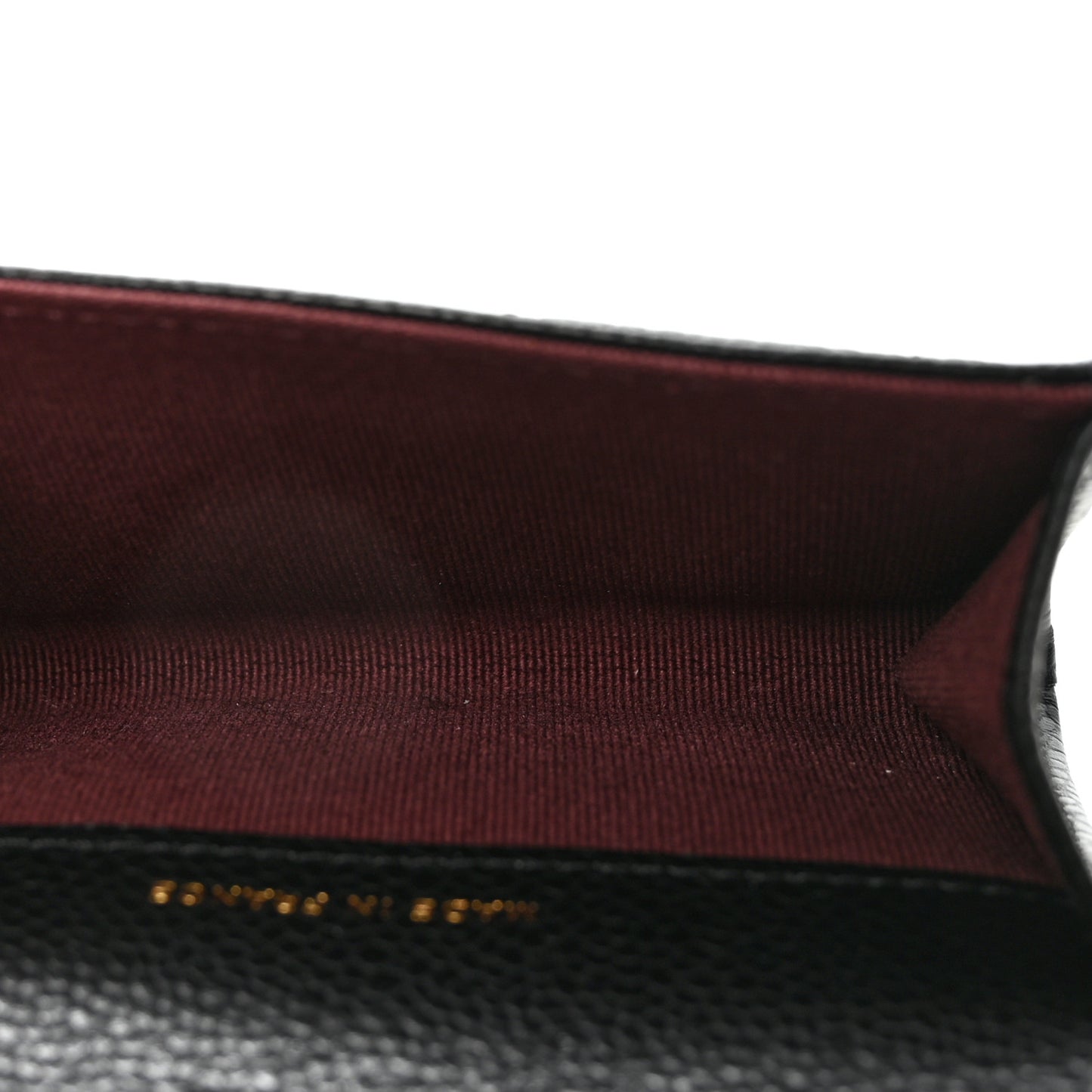 Caviar Quilted Flap Card Holder Wallet Black