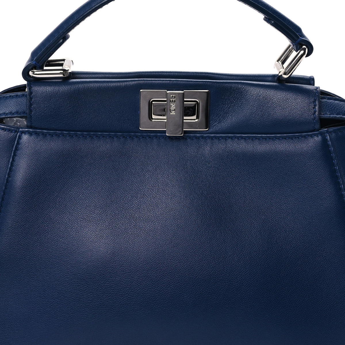 Fendi Nappa Mini Peekaboo Iconic Satchel True Blue 6 of 8