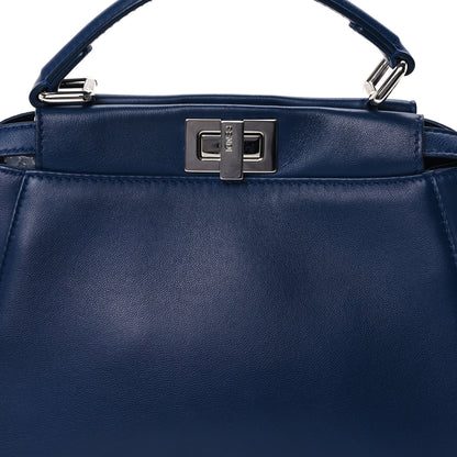 Fendi Nappa Mini Peekaboo Iconic Satchel True Blue 6 of 8