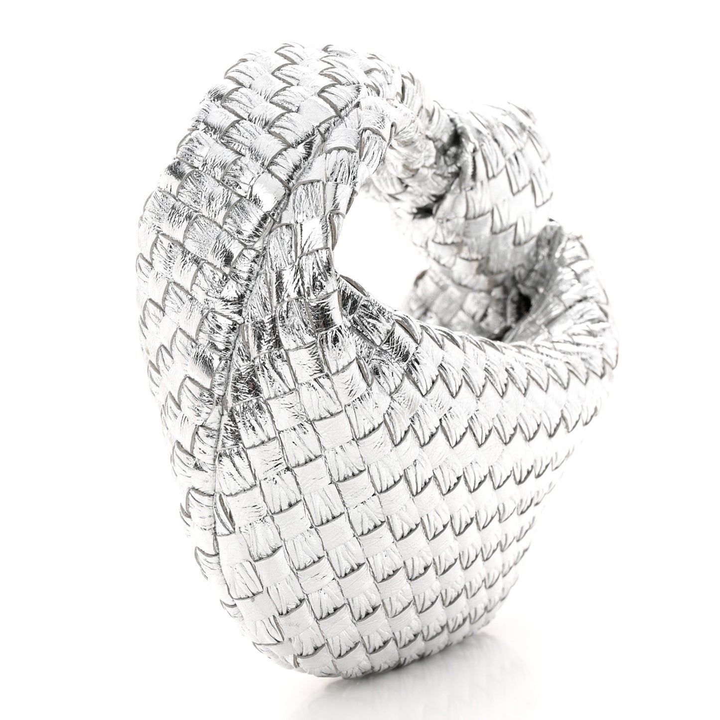 Metallic Nappa Intrecciato Mini Jodie Silver