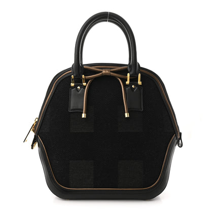 Burberry Prorsum Check Jacquard Orchard Bowling Bag Gold Black 1 of 13