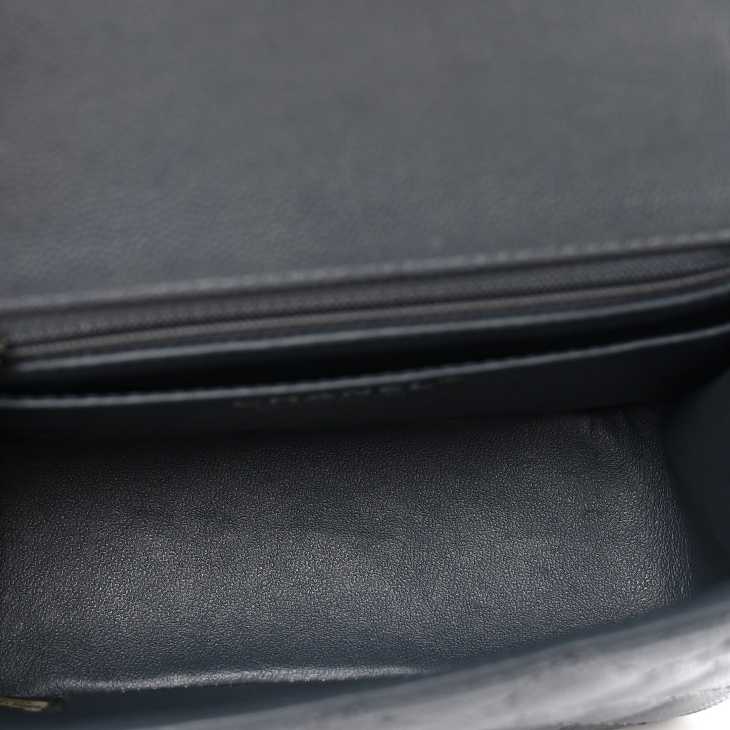 Caviar Quilted Mini Square Flap Dark Grey