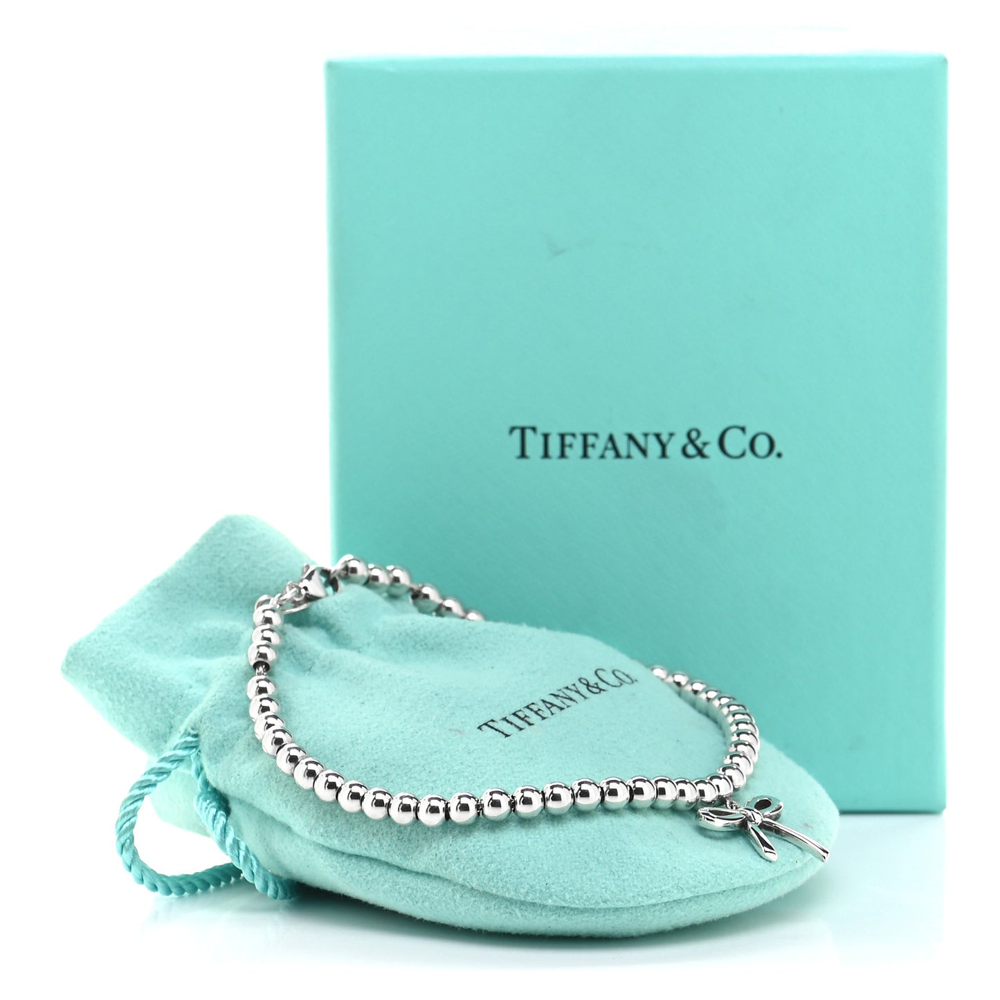 Sterling Silver 4mm Bow Bead Bracelet