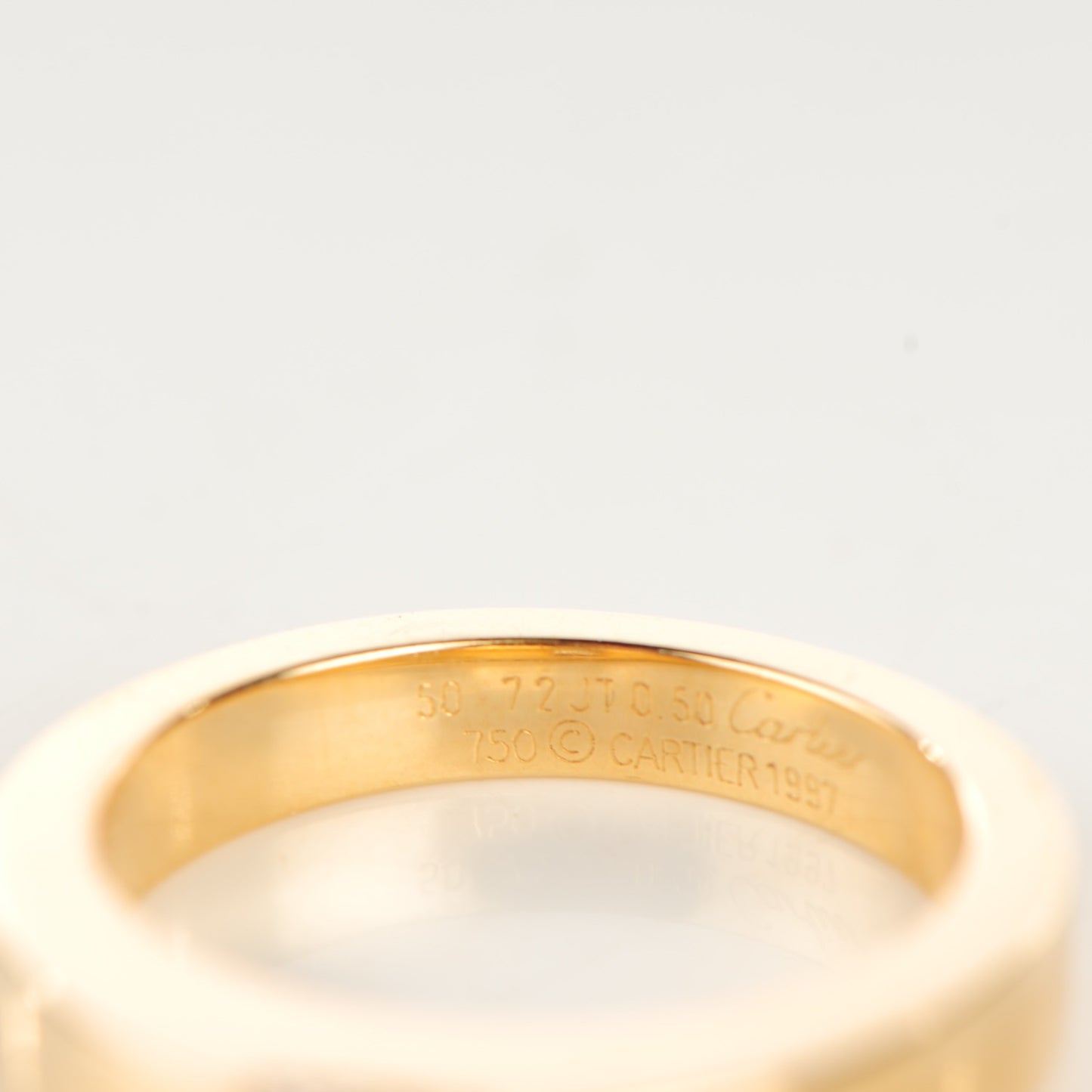 18K Yellow Gold Diamond 4mm Tank Solitaire Ring 50 5.25