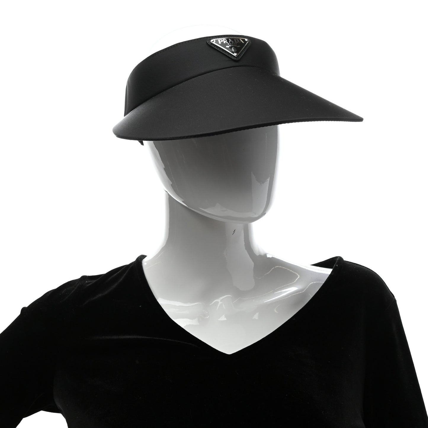 Nylon Triango Metal Triangle Logo Womens Visor S Black
