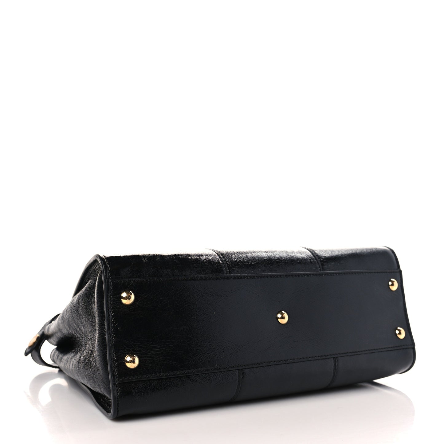 Agnello Old Shine Medium Peekaboo Iconic Satchel Black