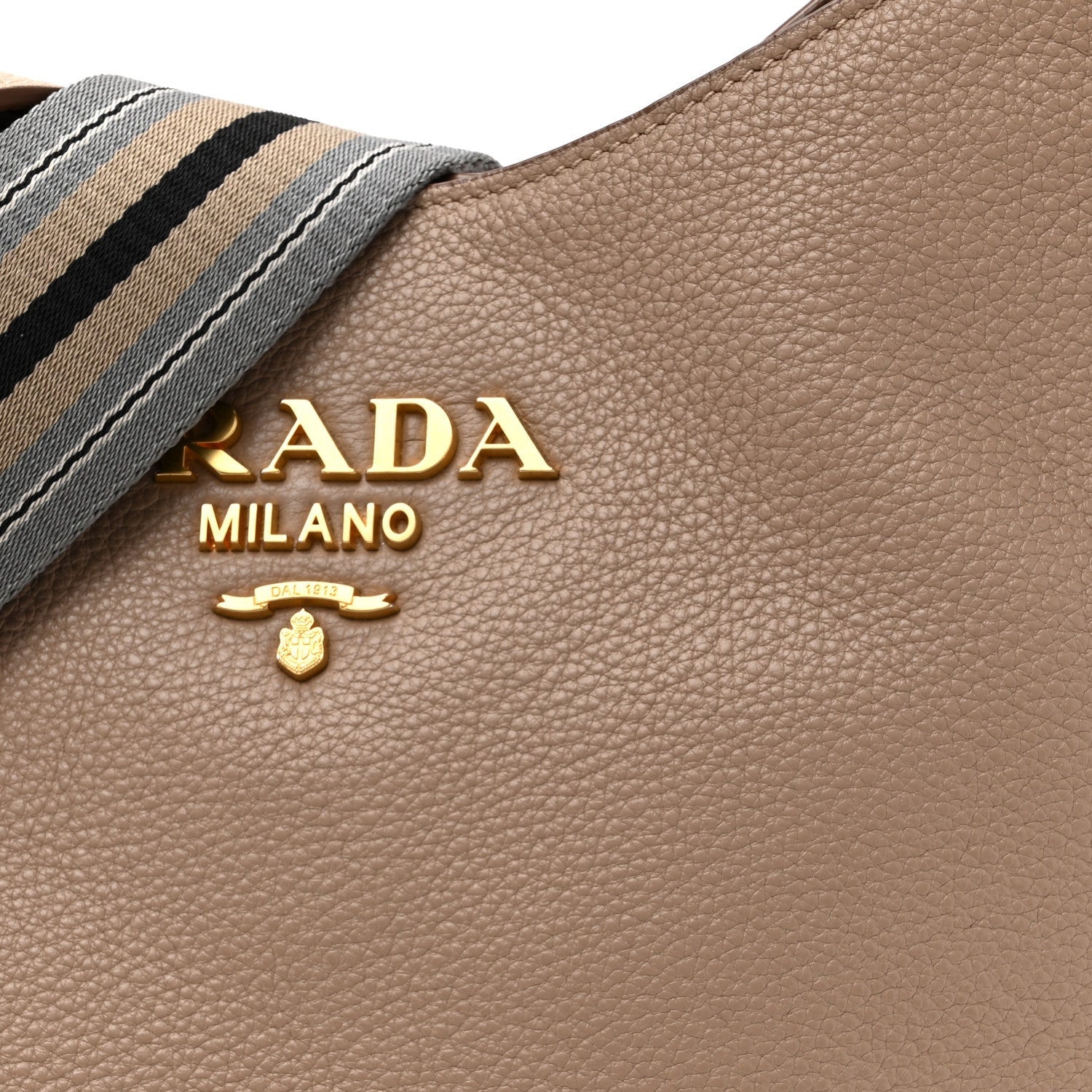 Prada Vitello Daino Soft Hobo Messenger Bag Argilla 7 of 7