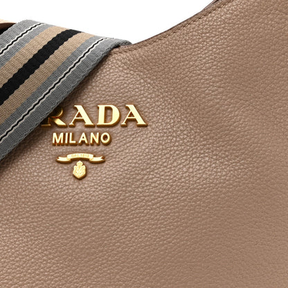 Prada Vitello Daino Soft Hobo Messenger Bag Argilla 7 of 7