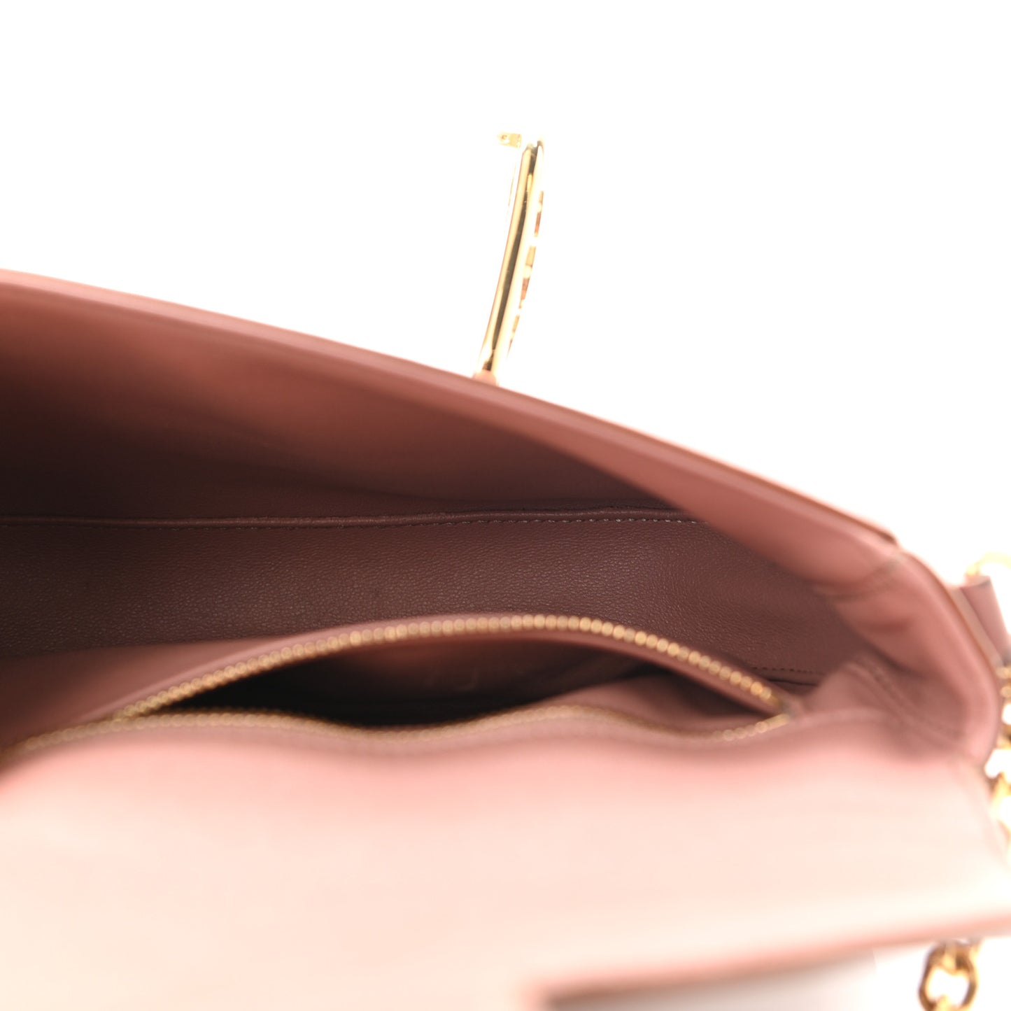 Shiny Calfskin Medium Chain Maillon Triomphe Antique Rose