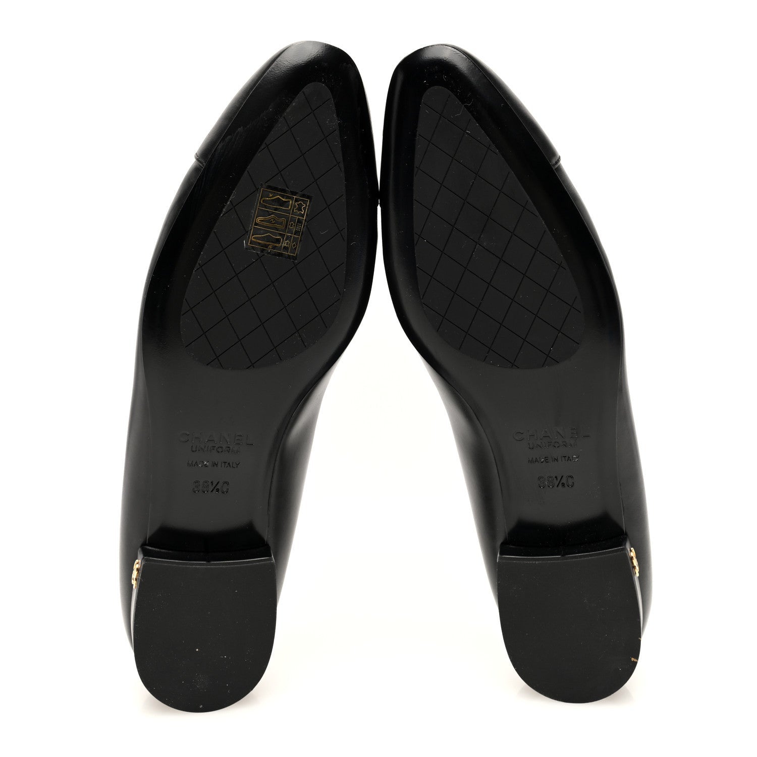 Chanel Lambskin Cap Toe CC Uniform Ballerina Flats 38.5 Black 4 of 6
