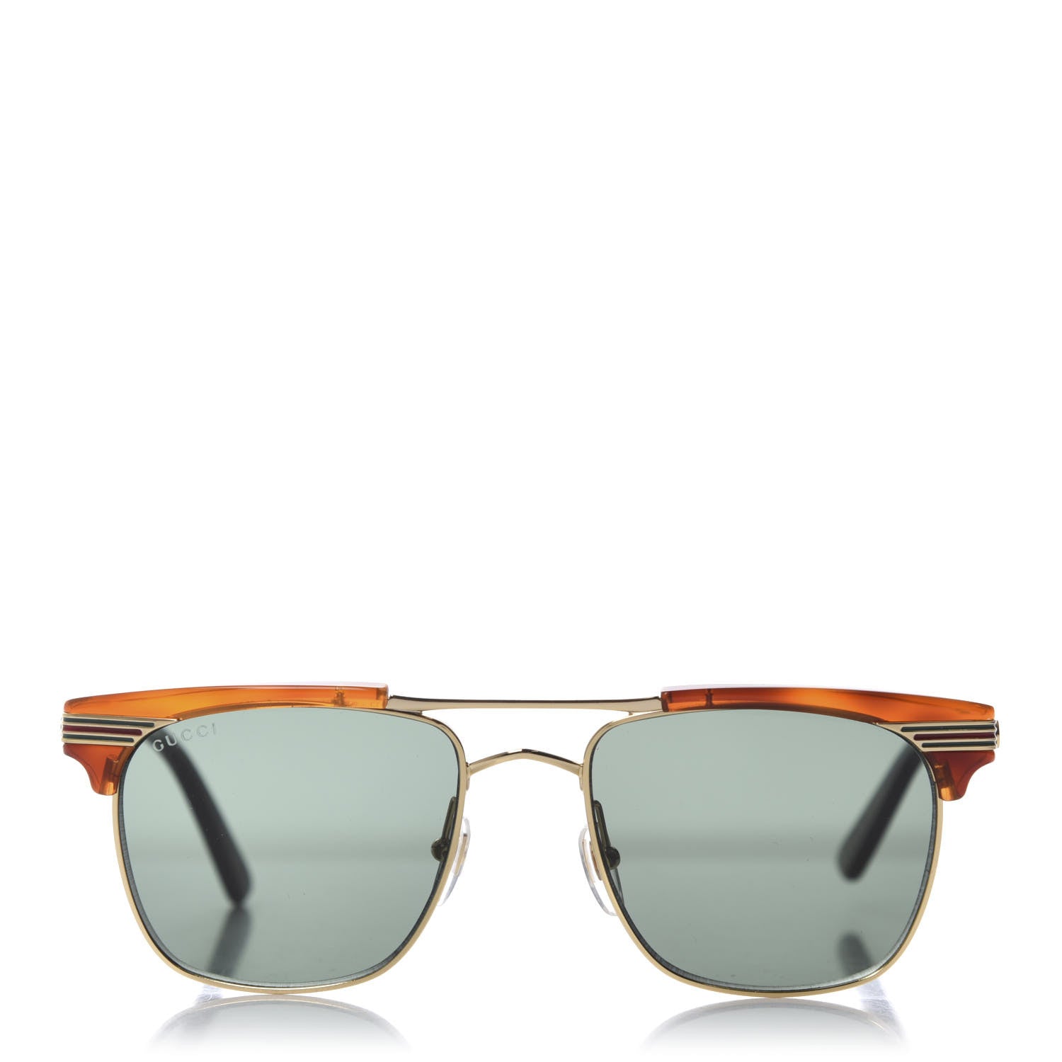 Gucci Acetate Square Frame Web Sunglasses GG0287S Light Tortoise 3 of 8