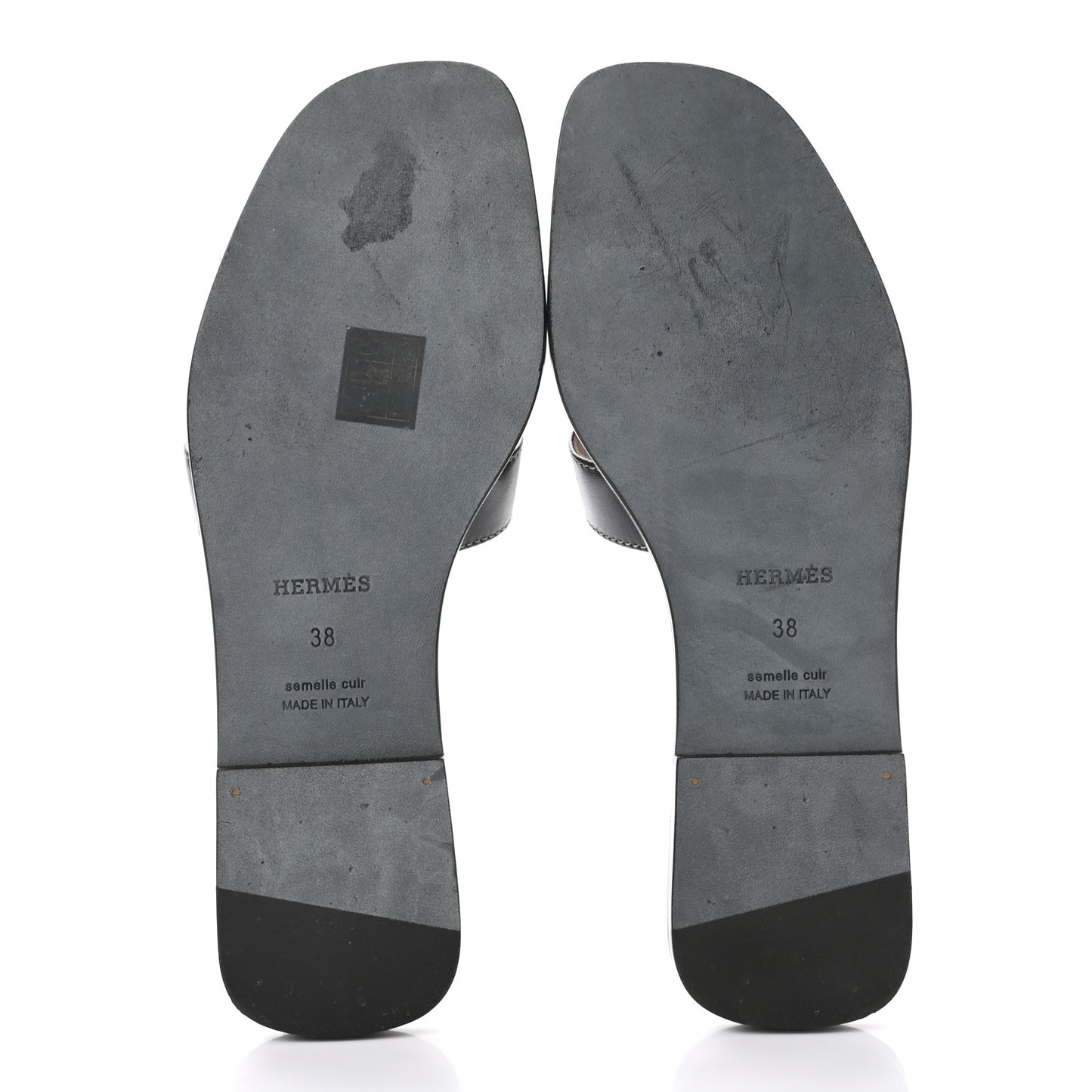 Box Calfskin Oran Sandals 38 Black