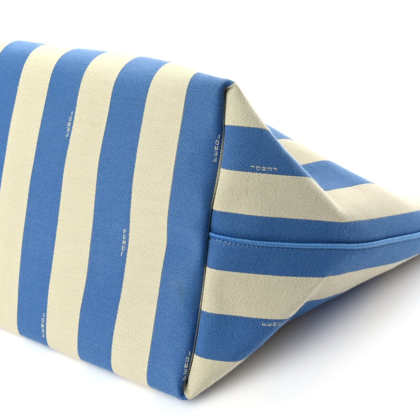 Pequin Stripe FF Large Roll Tote  Cerulean Blue Sand Beige