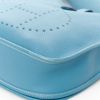 Hermes Taurillon Clemence Evelyne III PM Blue Jean 13 of 14