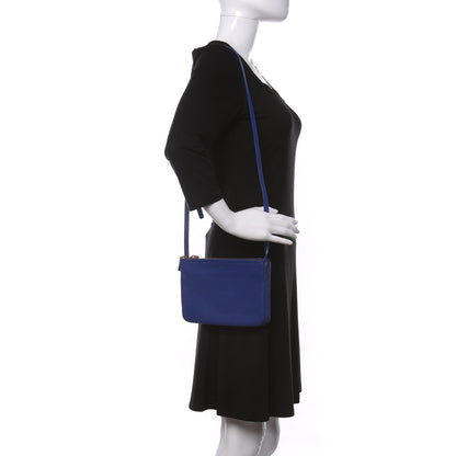 Celine Lambskin Small Trio Crossbody Bag Electric Blue 2 of 8