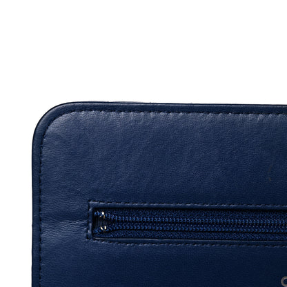 Chanel Lambskin Quilted CC Crossing Wallet On Chain WOC Blue 18 of 23
