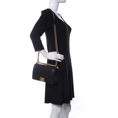 Chanel Calfskin Quilted Medium Boy Flap Black 2 of 13