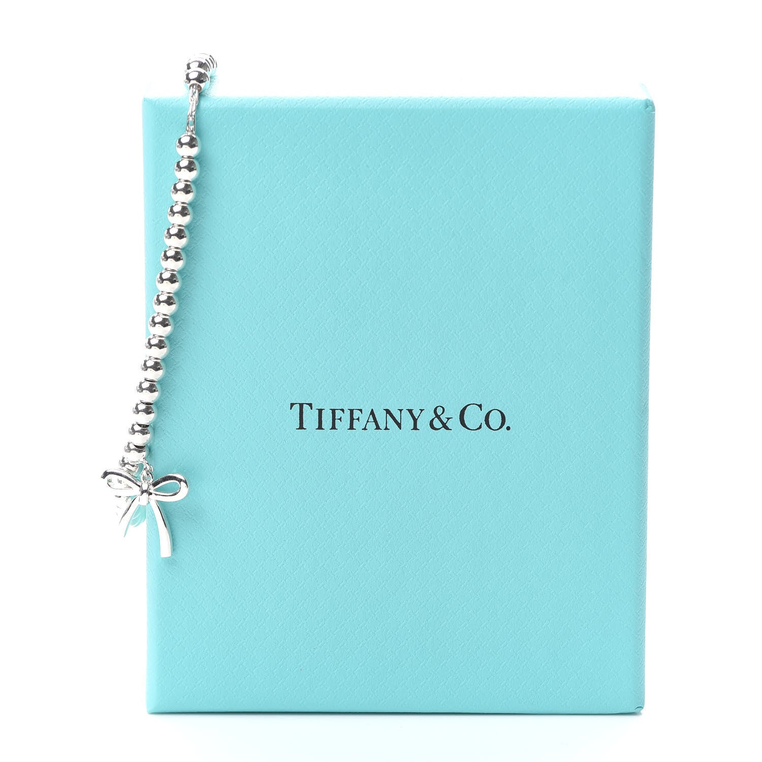 Tiffany Sterling Silver 4mm Bow Bead Bracelet 6 of 6