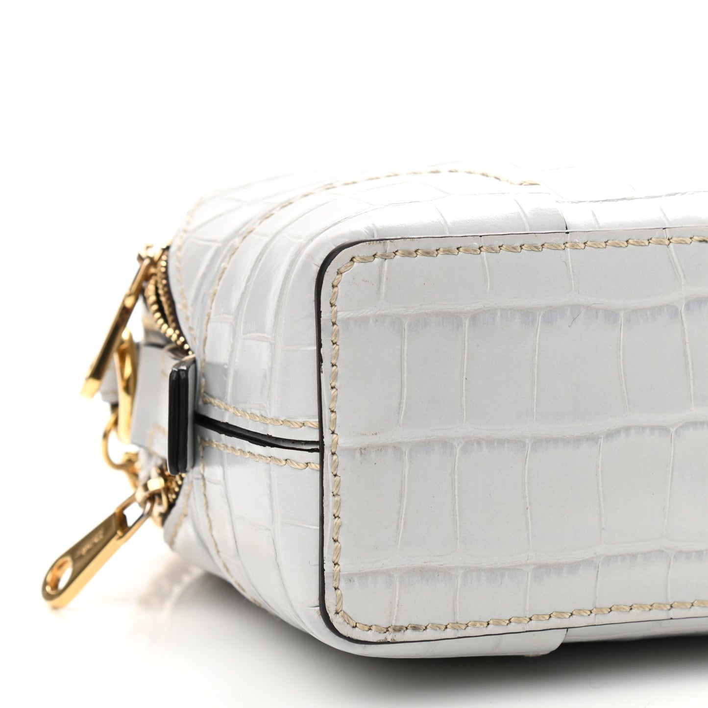 Crocodile Embossed Mini Daria Chain Bag Light Cloud